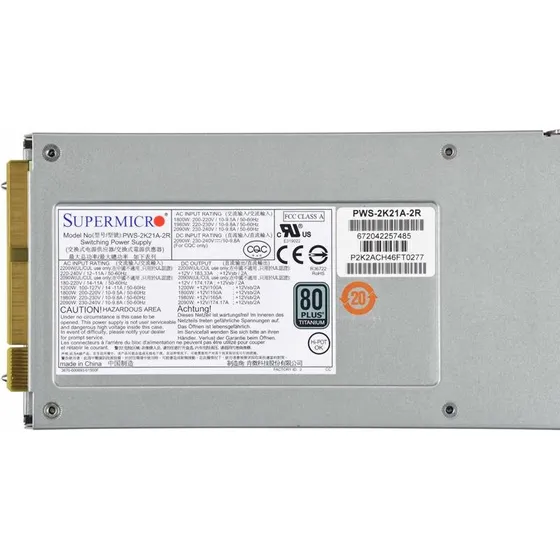 Supermicro PWS-2K21A-2R 2200W 80+ Titanium 2U