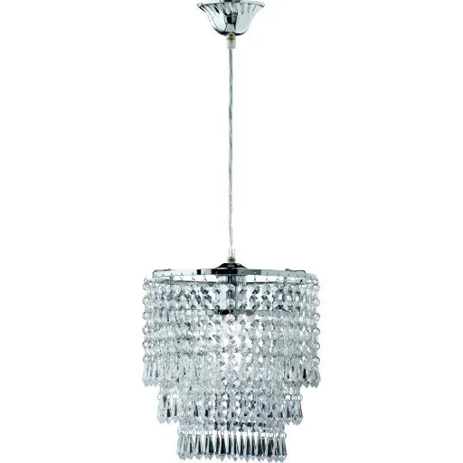 Trio Lighting Orient lysekrone, krom