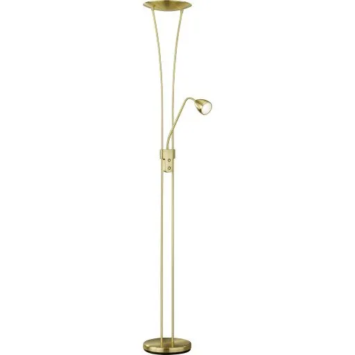 Trio Lighting Arizona gulvlampe, mat messing