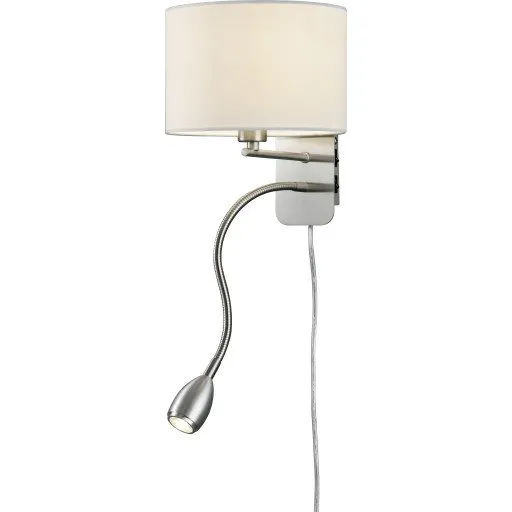 Trio Lighting Hotel væglampe, hvid, rund skærm