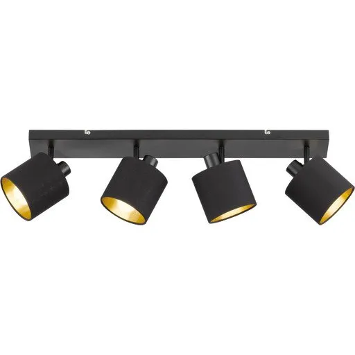 Trio Lighting Tommy spotlampe, 4 spots, sort