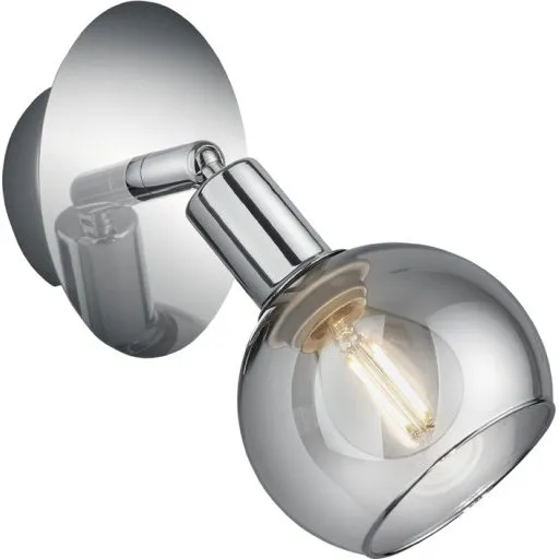Trio Lighting Brest vægspot i krom og røgfarvet glas