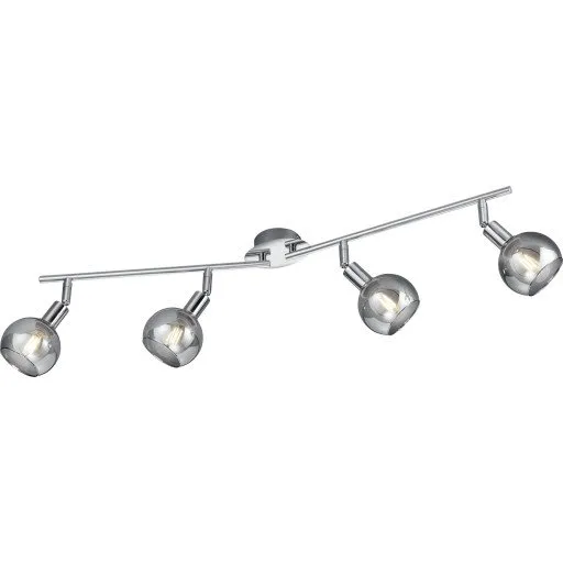 Trio Lighting Brest spotlampe i krom og røgfarvet glas