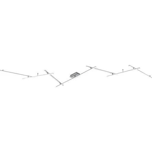 Trio Lighting Indira loftlampe, 340 cm, børstet stål
