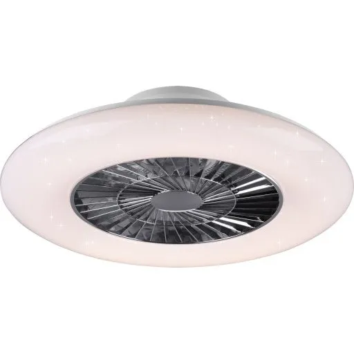 Trio Lighting Visby loftlampe med ventilator i krom