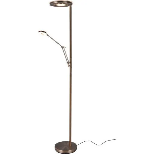 Trio Lighting Barrie gulvlampe, antikmessing