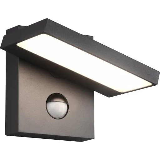 Trio Lighting Horton udendørs væglampe med sensor, antracit
