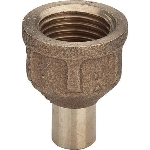 Messing loddeovergangsmuffe 1/2" x 15 mm