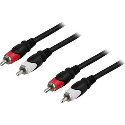 DELTACO Lydkabel, 2xRCA han - han, 0,5 m