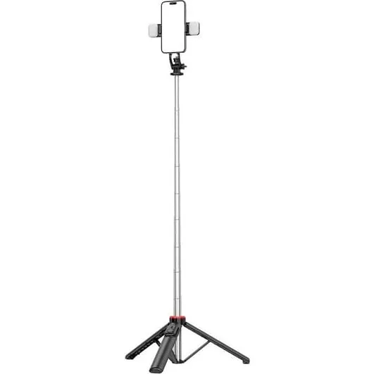 Hurtel WC1Y3S Selfie Stick & Teleskopisk Tripod med lamper, 1,3 m