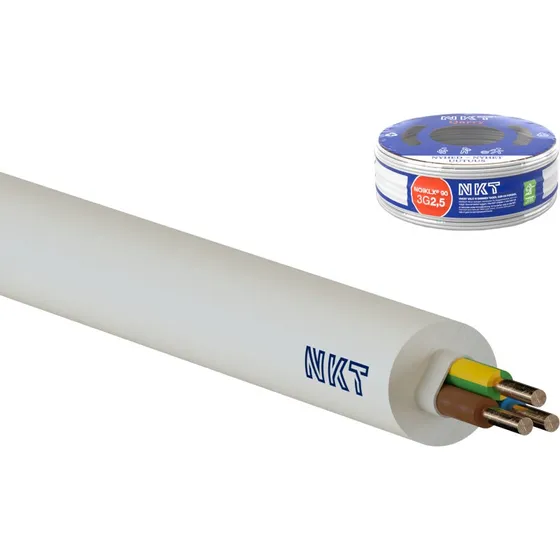 NKT NOIKLX 90 3G2,5 Halogenfri Installationskabel, Lysegrå