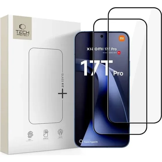 Tech-Protect Glass Fit+ Skærmbeskytter til Xiaomi 17T Pro (2-pak)