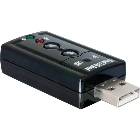 DeLOCK 61645 USB 7.1 lydadapter USB-A til 2x 3,5 mm, sort