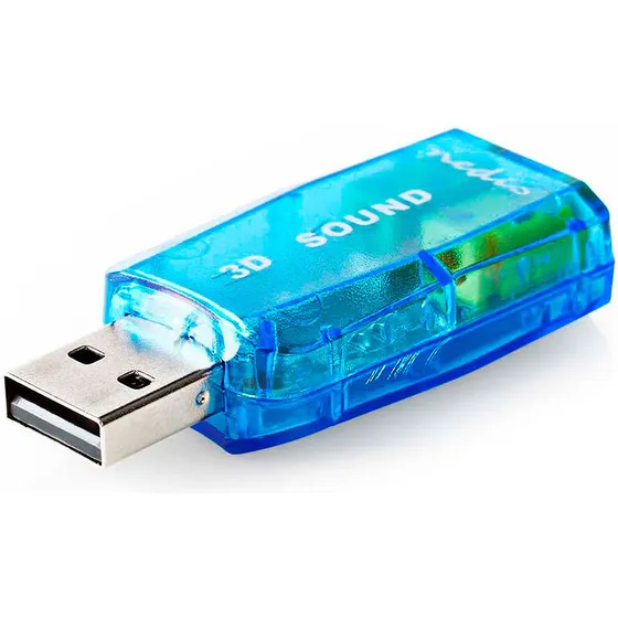 Nedis USB-lydkort 5.1 med 2x 3,5 mm stik – Blå