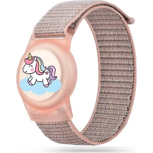 Tech-Protect Apple AirTag Nylon Armbånd til Børn - Pink
