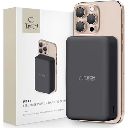 Tech-Protect PB12 LifeMag MagSafe Powerbank 20000 mAh Sort