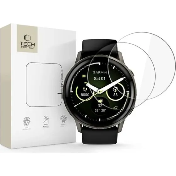 Tech-Protect Hydro Flex+ Skærmbeskytter til Garmin Watch Venu 4 (45mm) - 2-pak