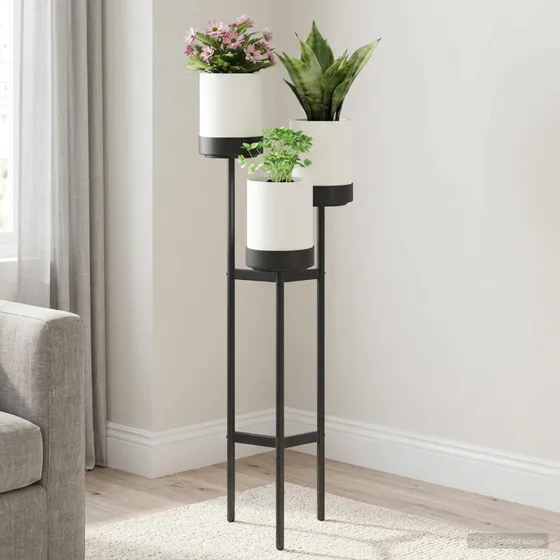vidaXL Blomsterrativ Hvid 42 x 39,5 x 125 cm PP og stål