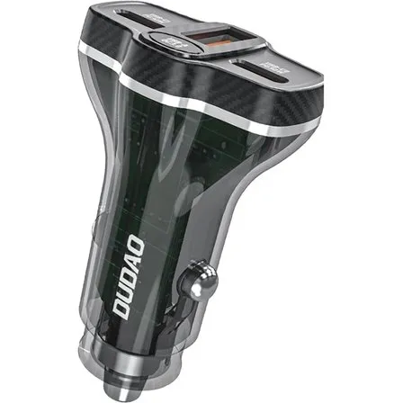 Dudao R78 78W Hurtig Biloplader - PD USB-C & QC USB-A - Sort