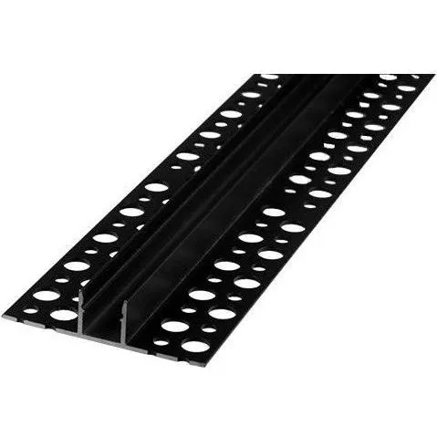 Sort Aluprofil 13x13 til LED-strips i klinker, 2m med cover