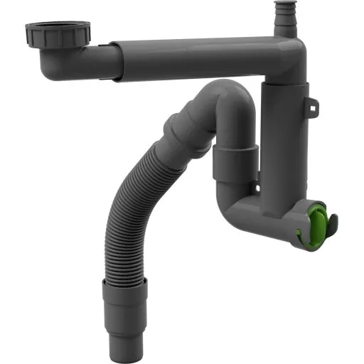 Prevex Smartloc afløb, Ø50mm, 1 kumme, grå