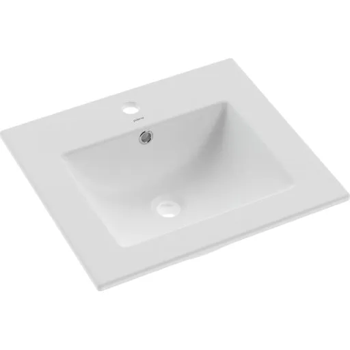 Kriss Noval håndvask i hvidt porcelæn, 51 cm