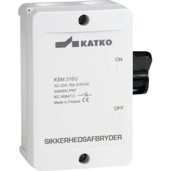 Katko KSM425U Sikkerhedsafbryder 25A 4P Grå/Sort