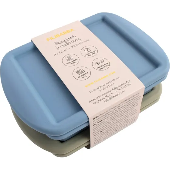 Filibabba Frysebakke til babymad 4x65 ml Ocean Mix (2-pak)