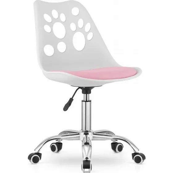 OSKAR PRINT drejestol - Hvid/Pink