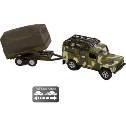 Kids Globe Land Rover Military med trailer, 27 cm