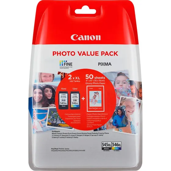 Canon PG-545XL & CL-546XL Multipack - Sort & Farve (XL)