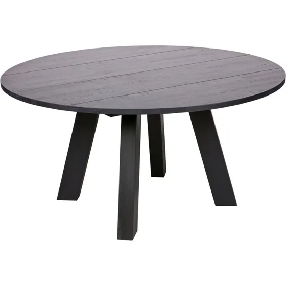 WOOOD Rhonda Rundt Spisebord i Sort Eg, Ø150 cm
