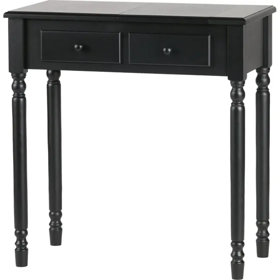 WOOOD Romy Multifunktionelt Sidebord og Make-up Bord, Sort, 78x38x75 cm