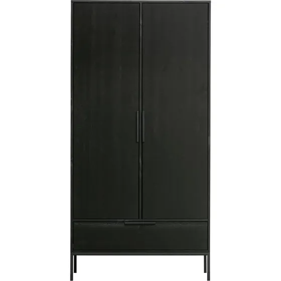 WOOOD Adam Highboard - Sort massivt fyrretræ 200x100x53 cm