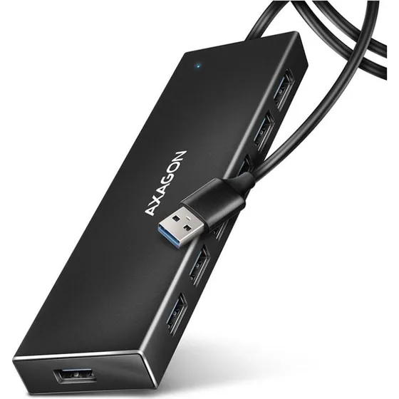 AXAGON HUE-F7A USB 3.2 Hub - 7 porte, 1 m kabel, Sort