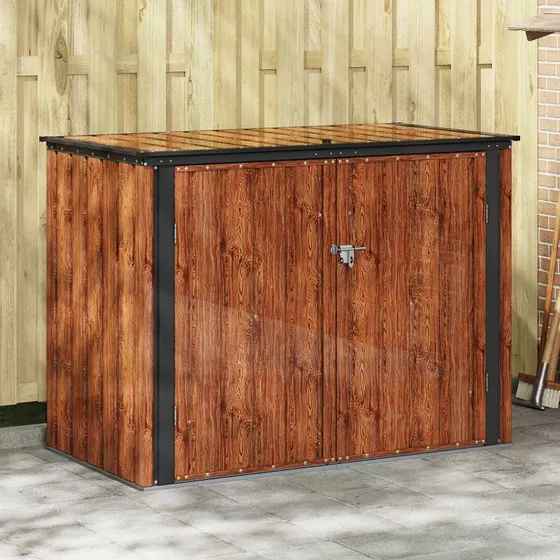 vidaXL Haveopbevaringskasse Brun 151,5 x 82 x 110,5 cm Stål