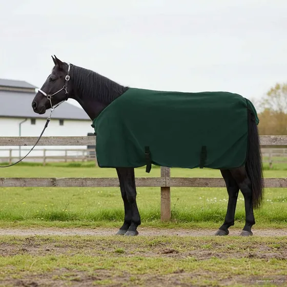 vidaXL Hestetæppe Mørkegrøn 85 cm Polyester Fleece