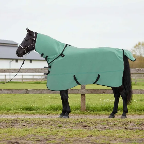 vidaXL Hestetæppe Speciel Grøn 155 cm Polyester Fleece