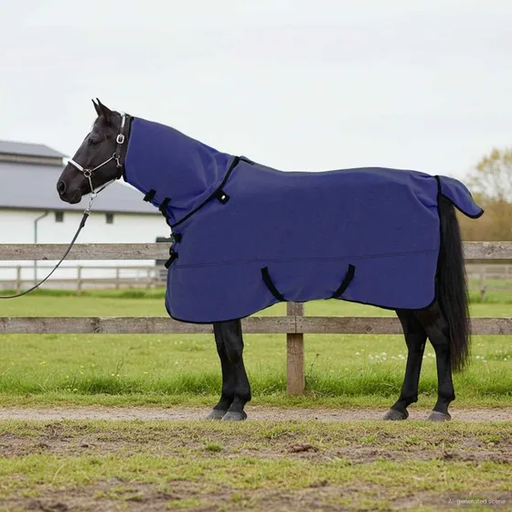 vidaXL Hestetæppe Mørkeblå 125 cm Polyester Fleece