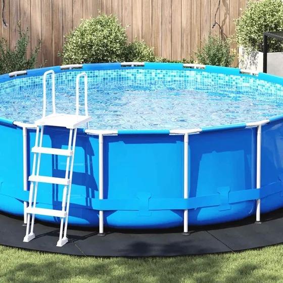 vidaXL Poolbundark Rund, Sort, Ø 458 cm (2 mm)