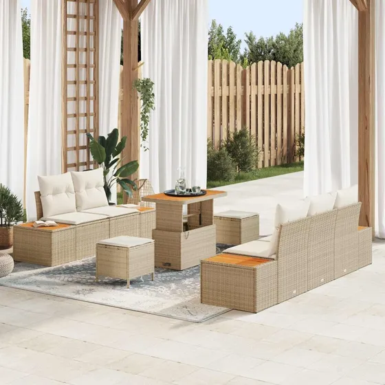 vidaXL Havesofa Sæt 8 dele - Beige og Creme