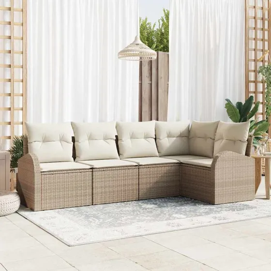 vidaXL Sofa Sæt 5 stk. Beige Polyester