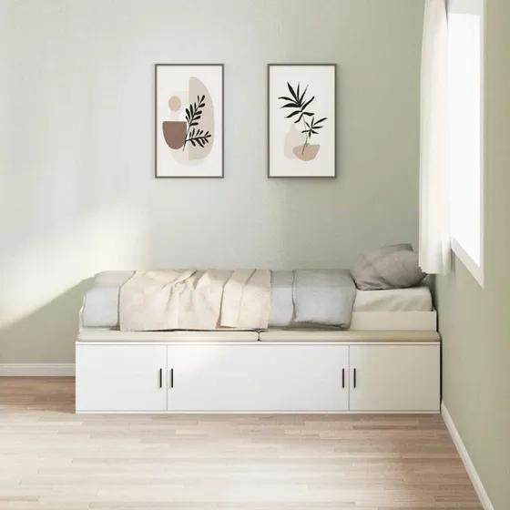 vidaXL Sengestel med skuffe, hvid, 100 x 200 cm