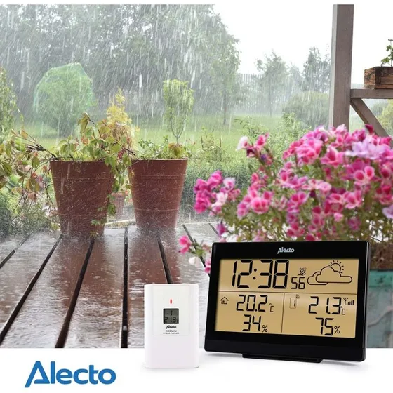 Alecto Vejrstation med trådløs sensor Sort WS-2300