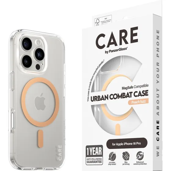 PanzerGlass CARE Flagship Peachy MagSafe Cover til iPhone 16 Pro