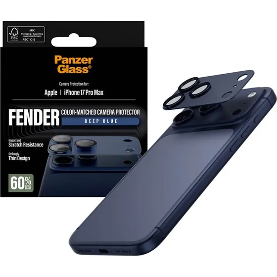 PanzerGlass Fender Kamerabeskyttelse til iPhone 17 Pro Max - Deep Blue