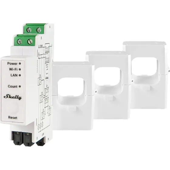 Shelly Pro 3EM 400A - WiFi 3-faset energimåler