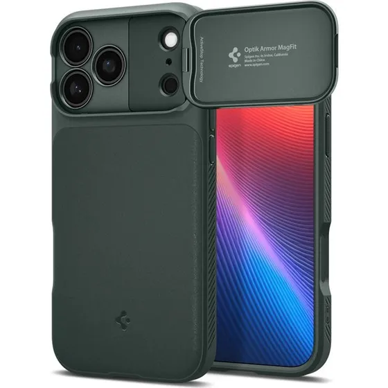 Spigen Optik Armor MagSafe til iPhone 17 Pro Max - Abyss Green