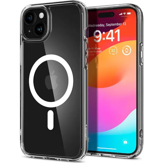 Spigen Crystal Hybrid MagSafe Cover til iPhone 15 Plus - Hvid