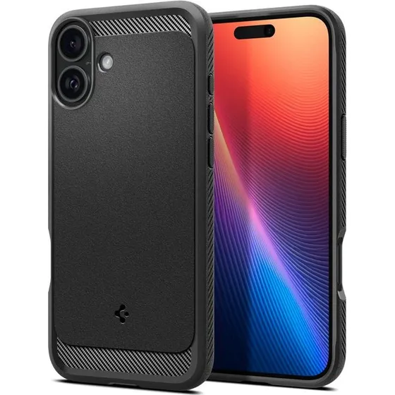Spigen Rugged Armor MagSafe til iPhone 16 - Matte Black